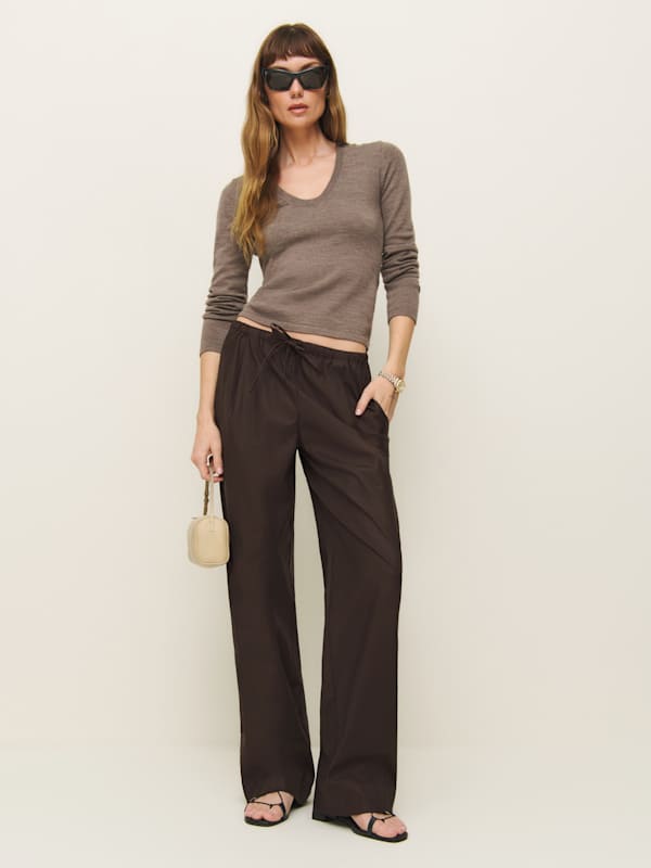 Micah Poplin Pant - Mole